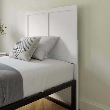 Flash Furniture Twin White Wooden 2 Panel Adjustable Headboard MG-9708THB-T-WHT-GG